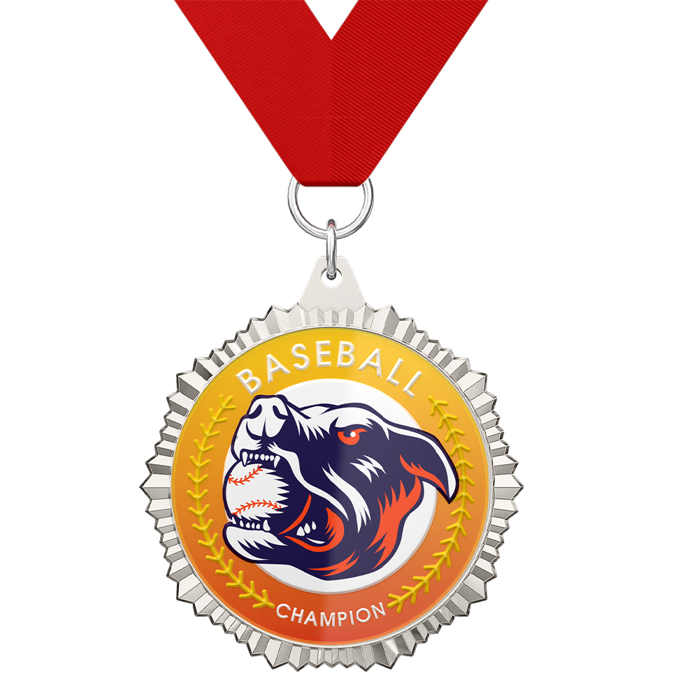 Baseball Champion Beast Theme Medal with ribbon