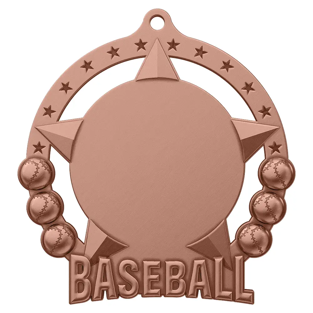 Baseball League Classic Bronze Medal antique copper