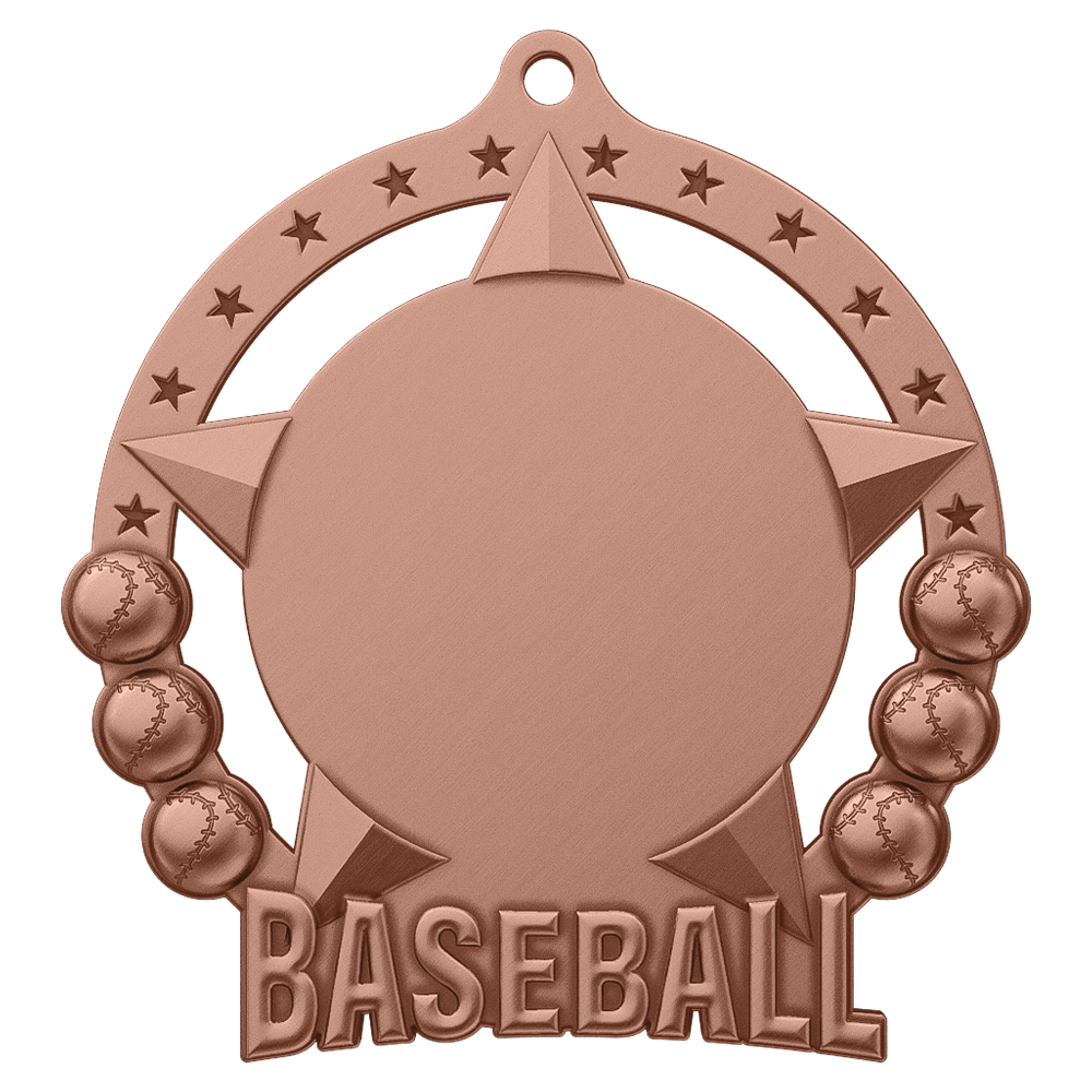 Baseball League Classic Bronze Medal antique copper