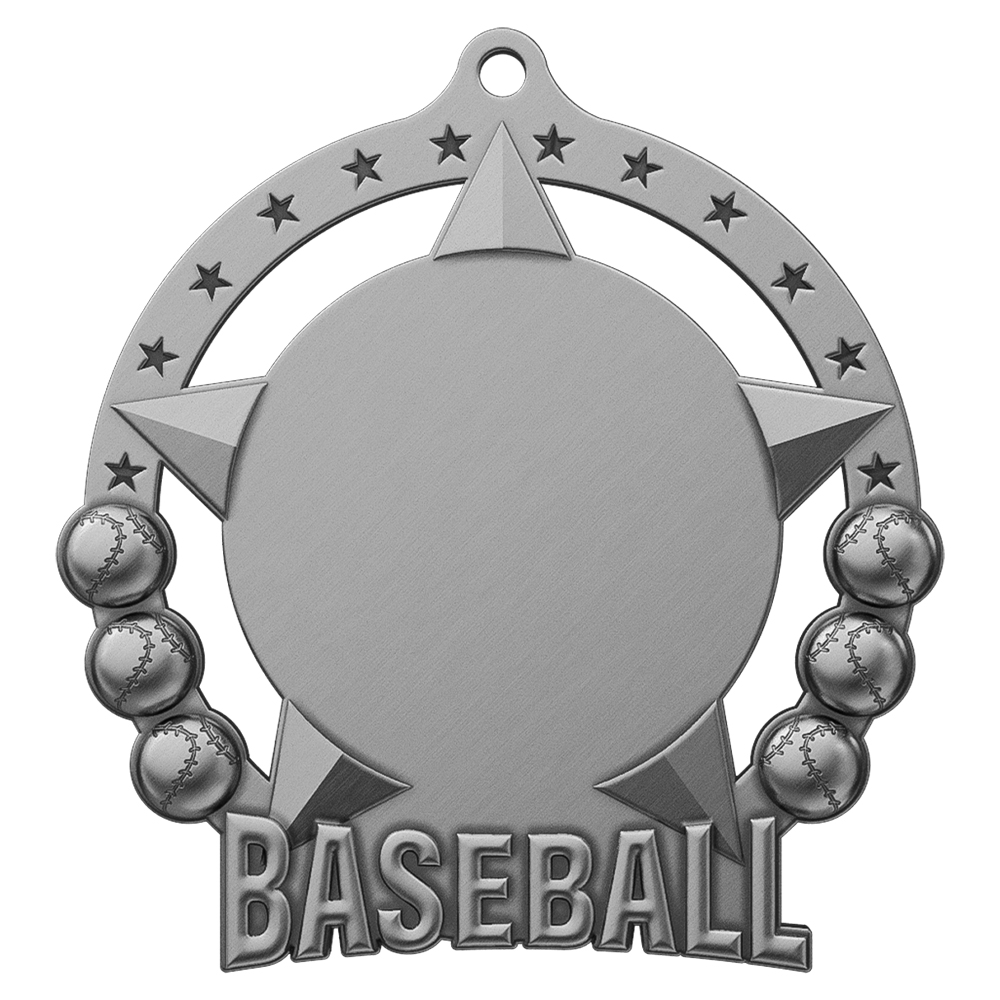 Baseball League Classic Bronze Medal antique silver
