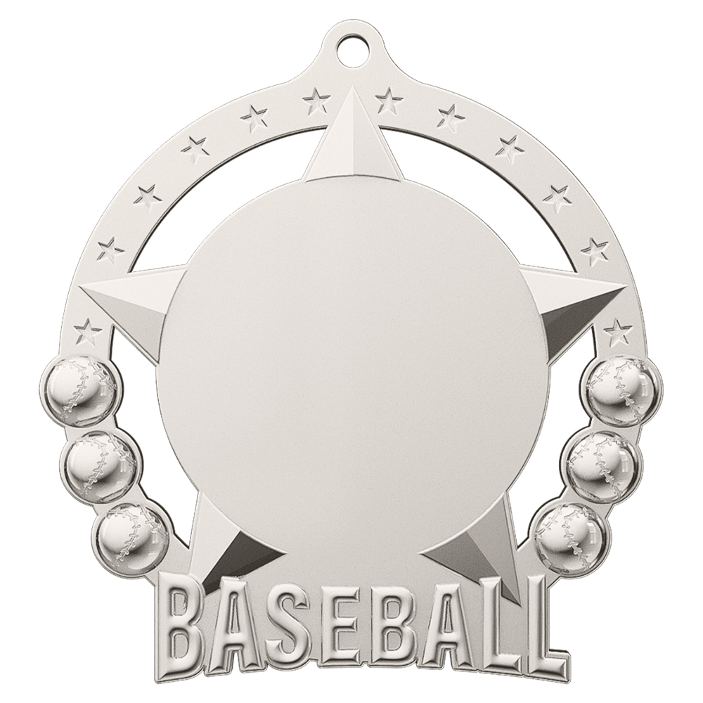 Baseball League Classic Bronze Medal shiny silver