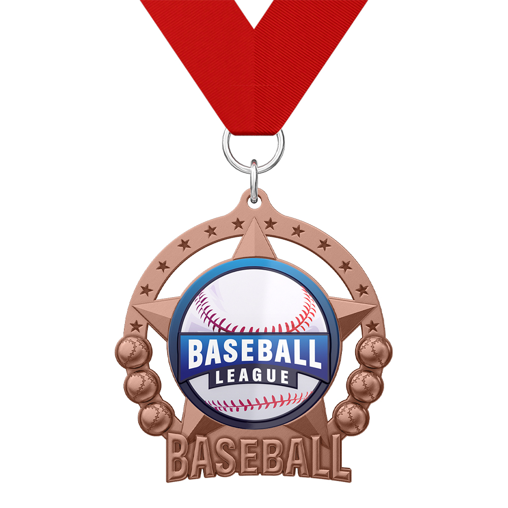 Baseball League Classic Bronze Medal with ribbon