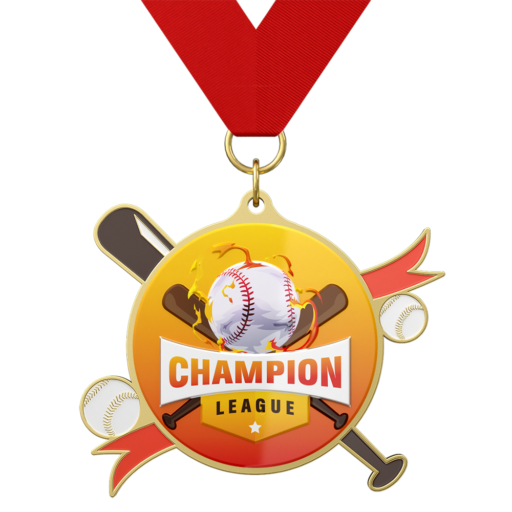 Champions League Baseball Medals with ribbon