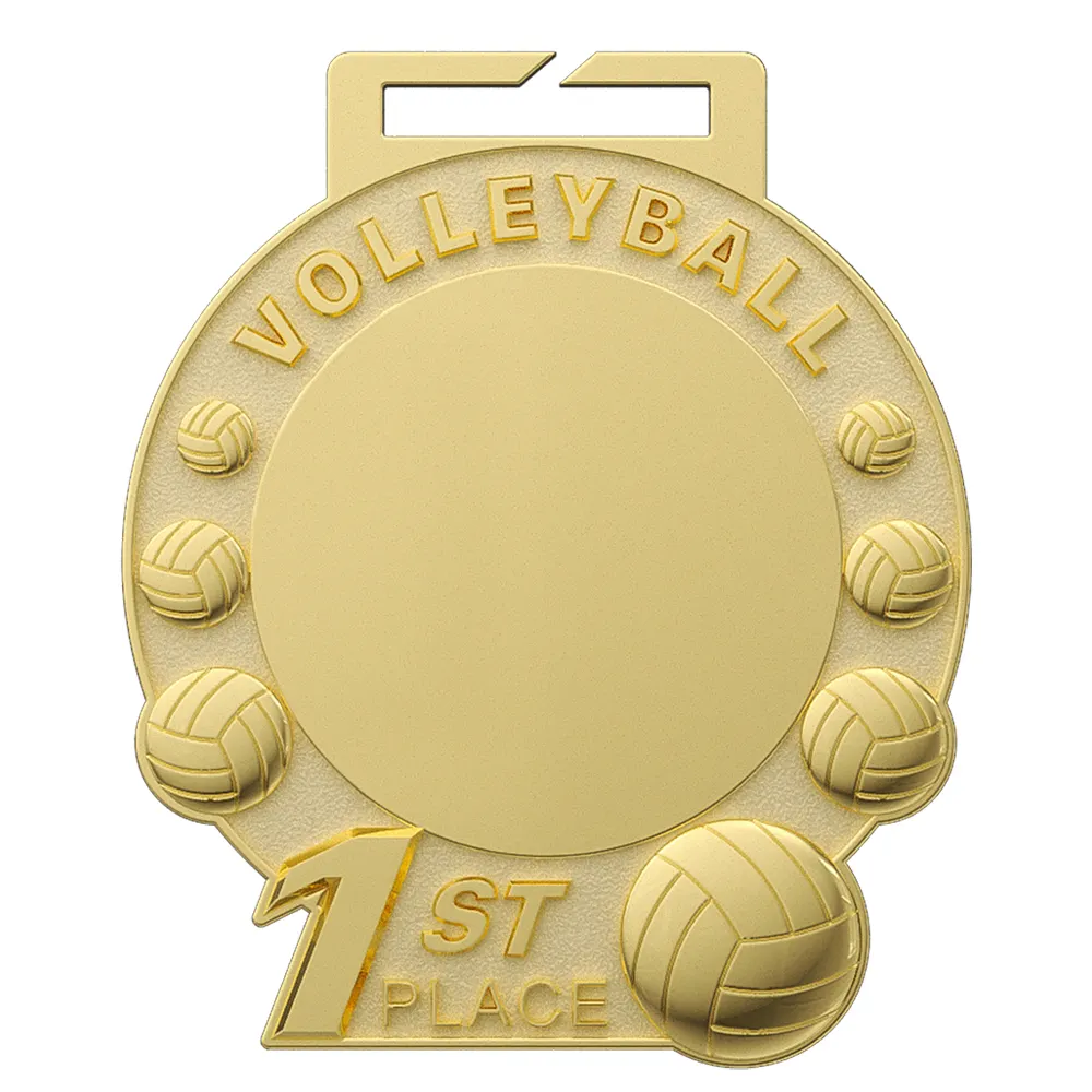 1st Place Volleyball Medal shiny gold 1st Place Volleyball Medal shiny gold