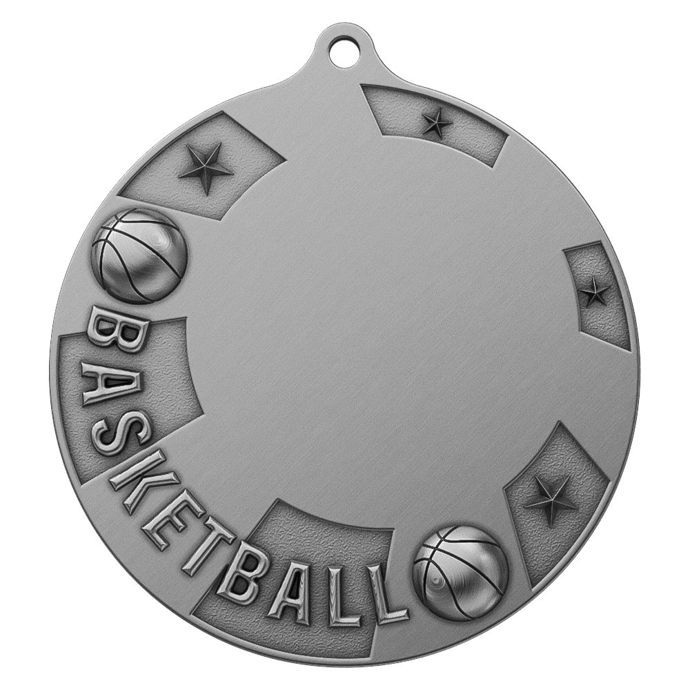 Basketball Championship Medal antique silver