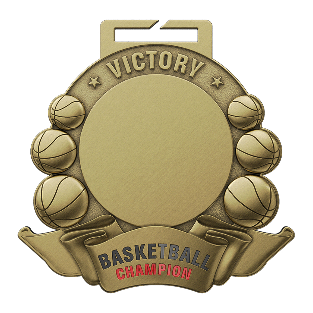 Basketball Club Victory Commemorative Badge antique gold