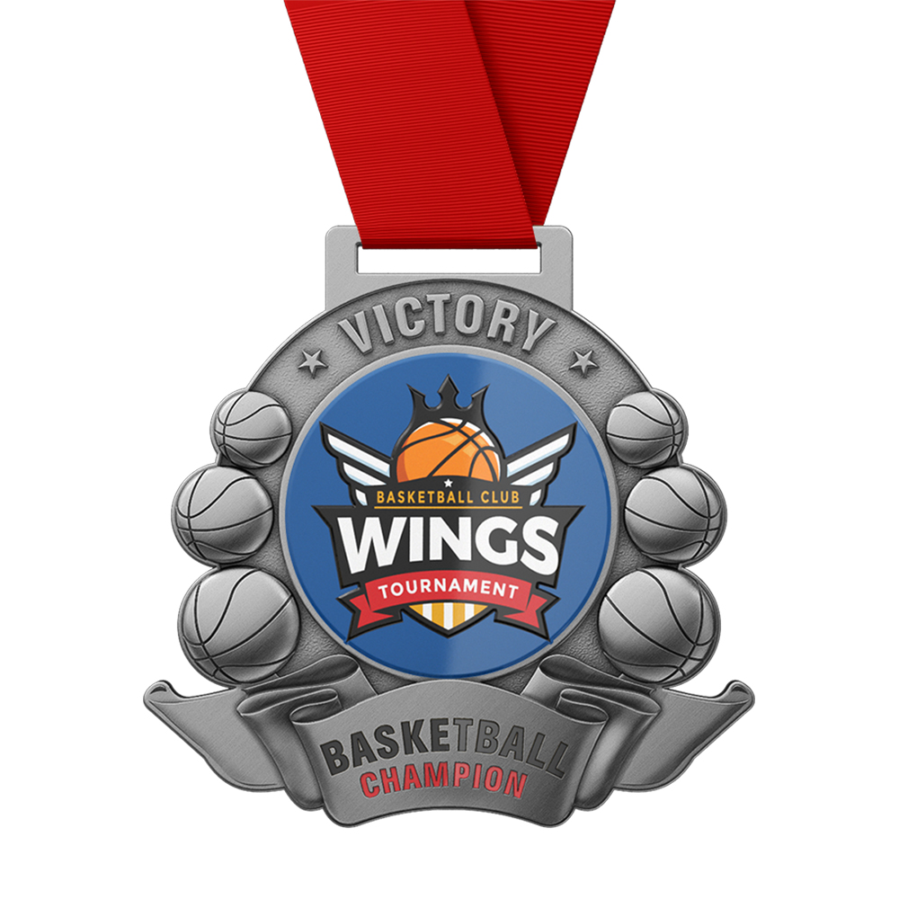 Basketball Club Victory Commemorative Badge with ribbon