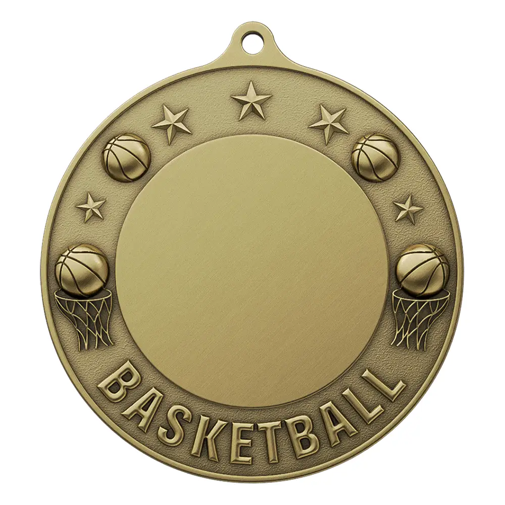 Custom Basketball Championship Medal antique gold