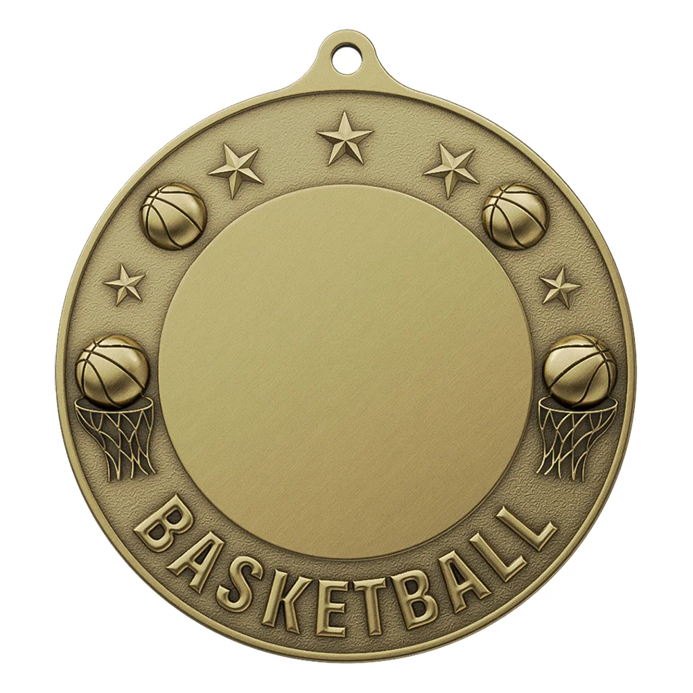 Custom Basketball Championship Medal antique gold