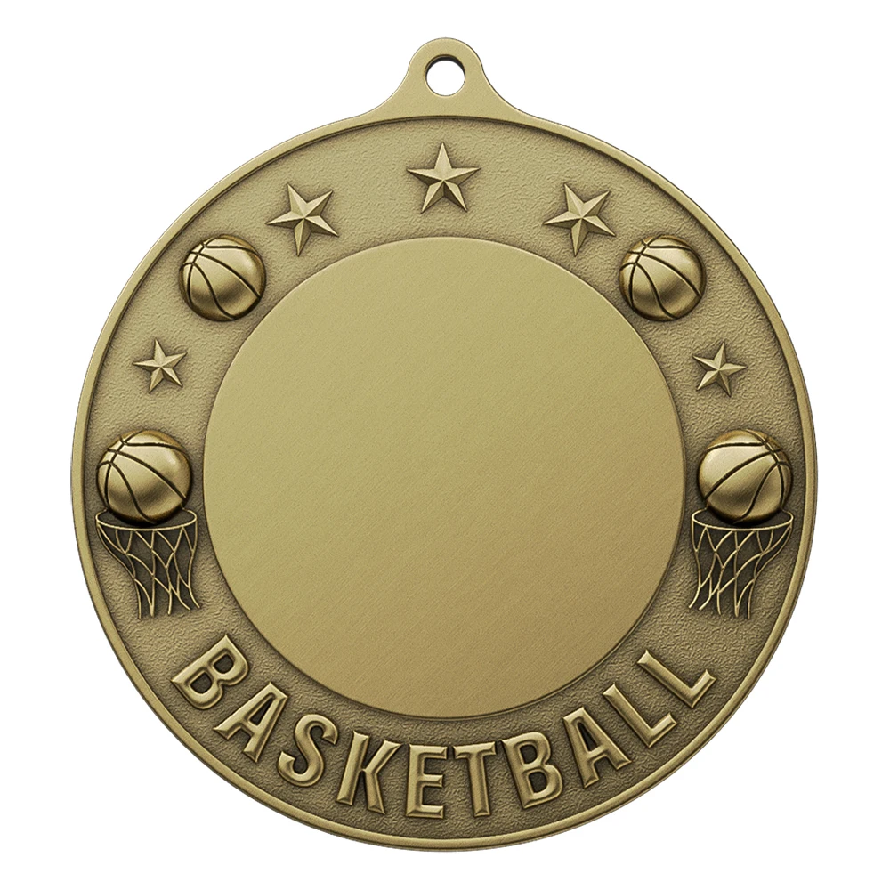 Custom Basketball Championship Medal antique gold