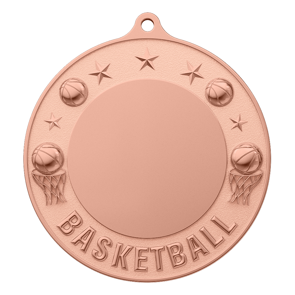 Custom Basketball Championship Medal shiny copper