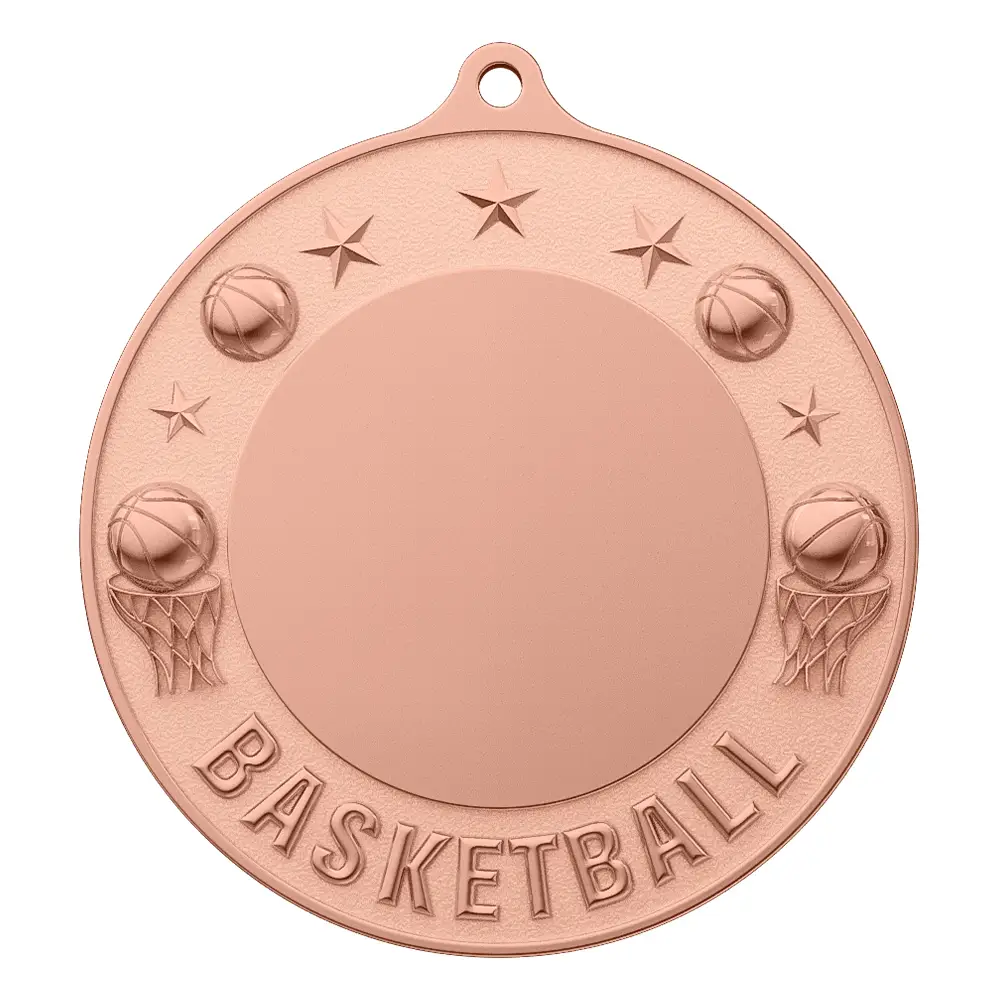 Custom Basketball Championship Medal shiny copper