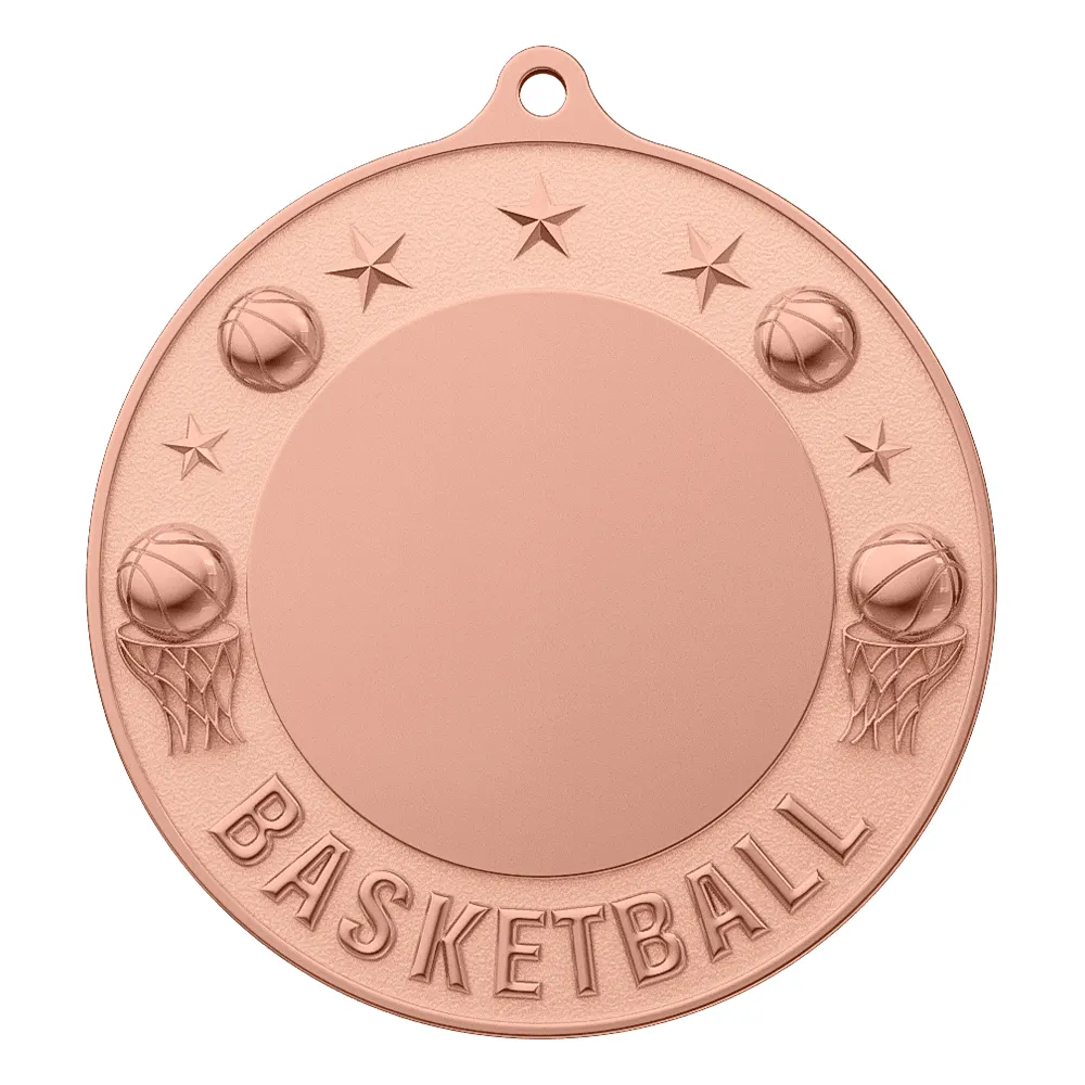 Custom Basketball Championship Medal shiny copper Custom Basketball Championship Medal shiny copper