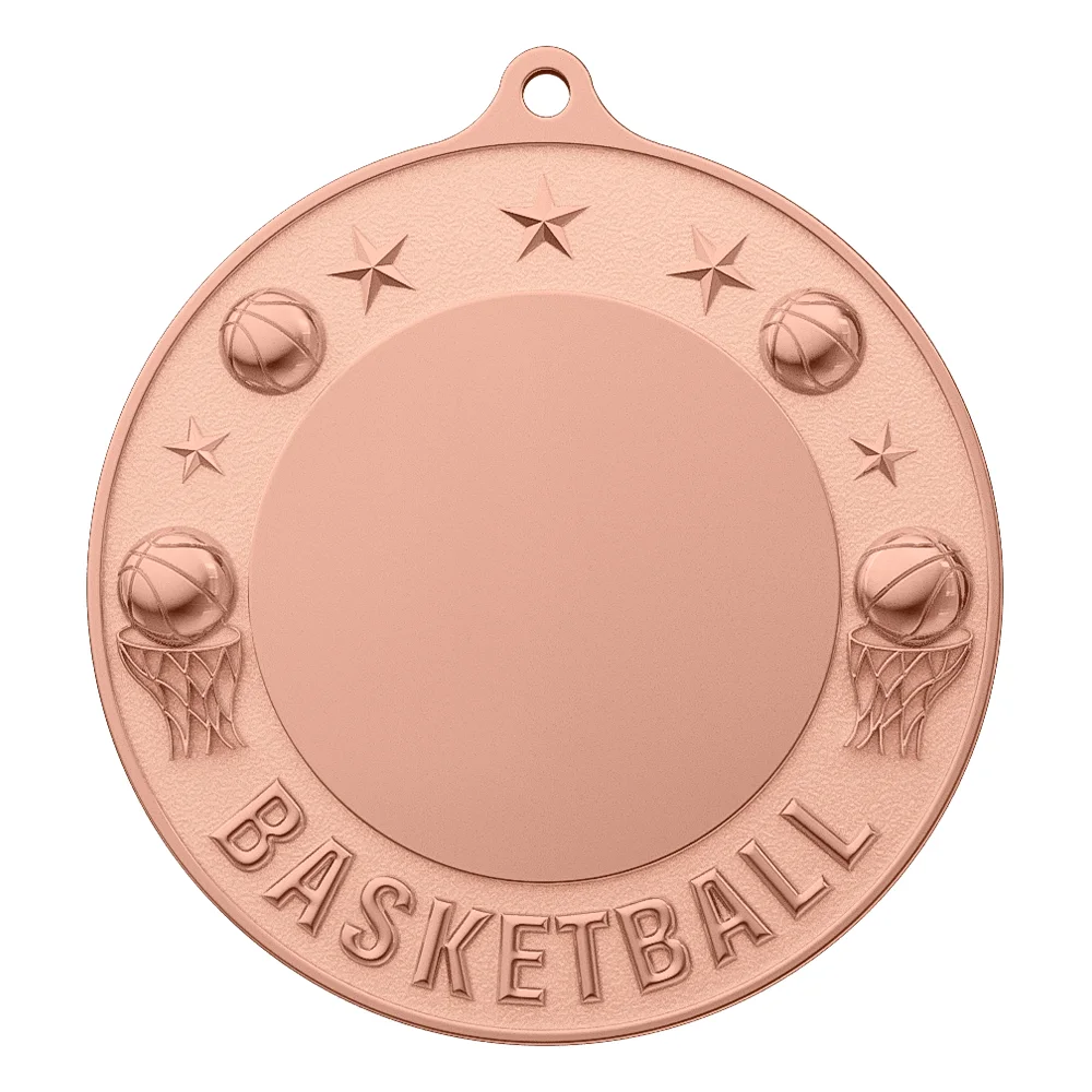 Custom Basketball Championship Medal shiny copper
