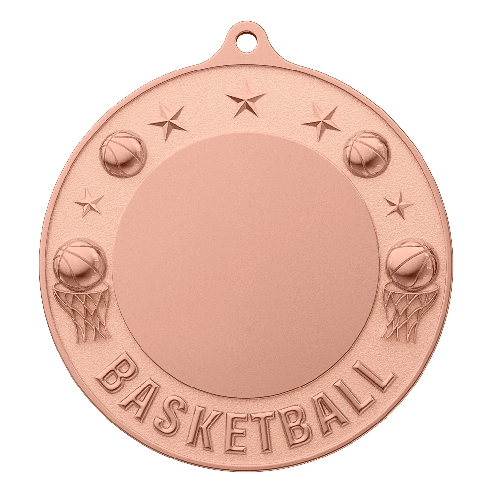 Custom Basketball Championship Medal shiny copper