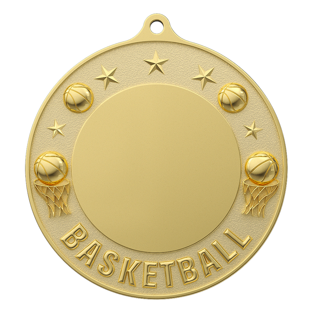 Custom Basketball Championship Medal shiny gold