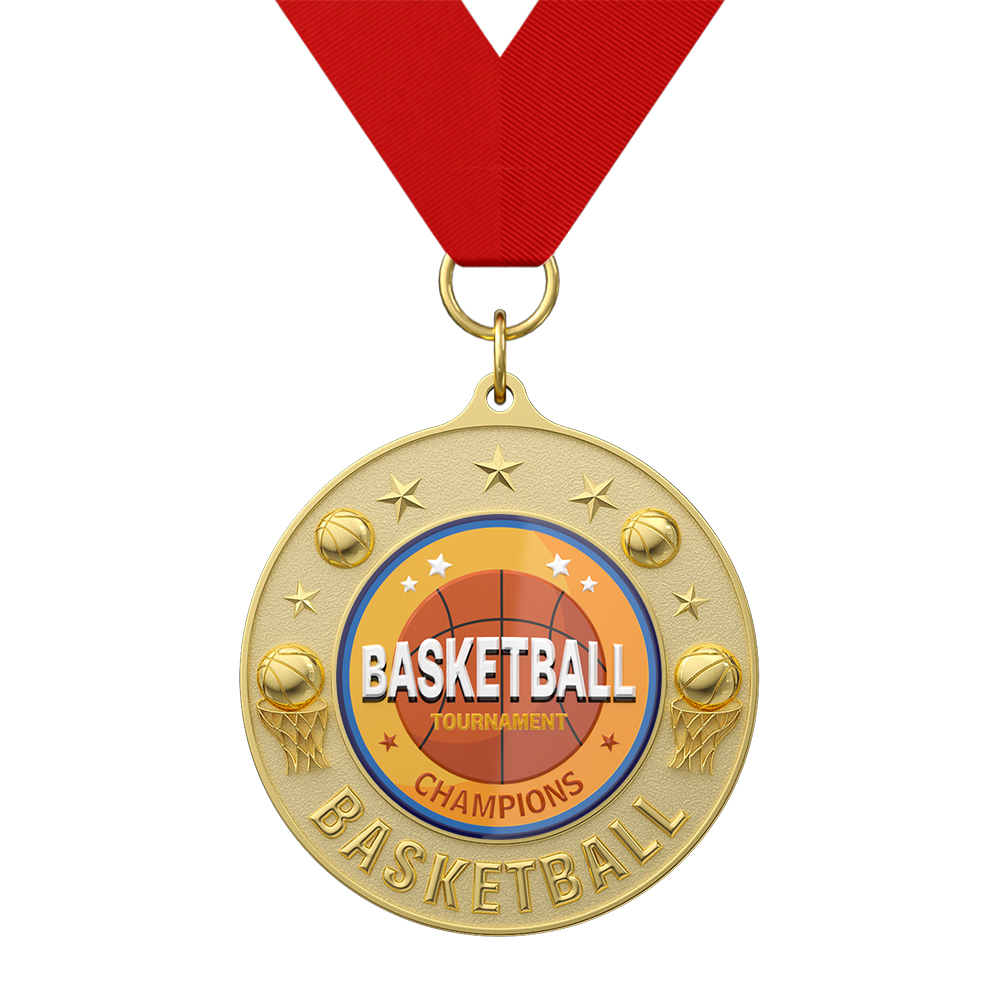 Custom Basketball Championship Medal with ribbon Custom Basketball Championship Medal with ribbon