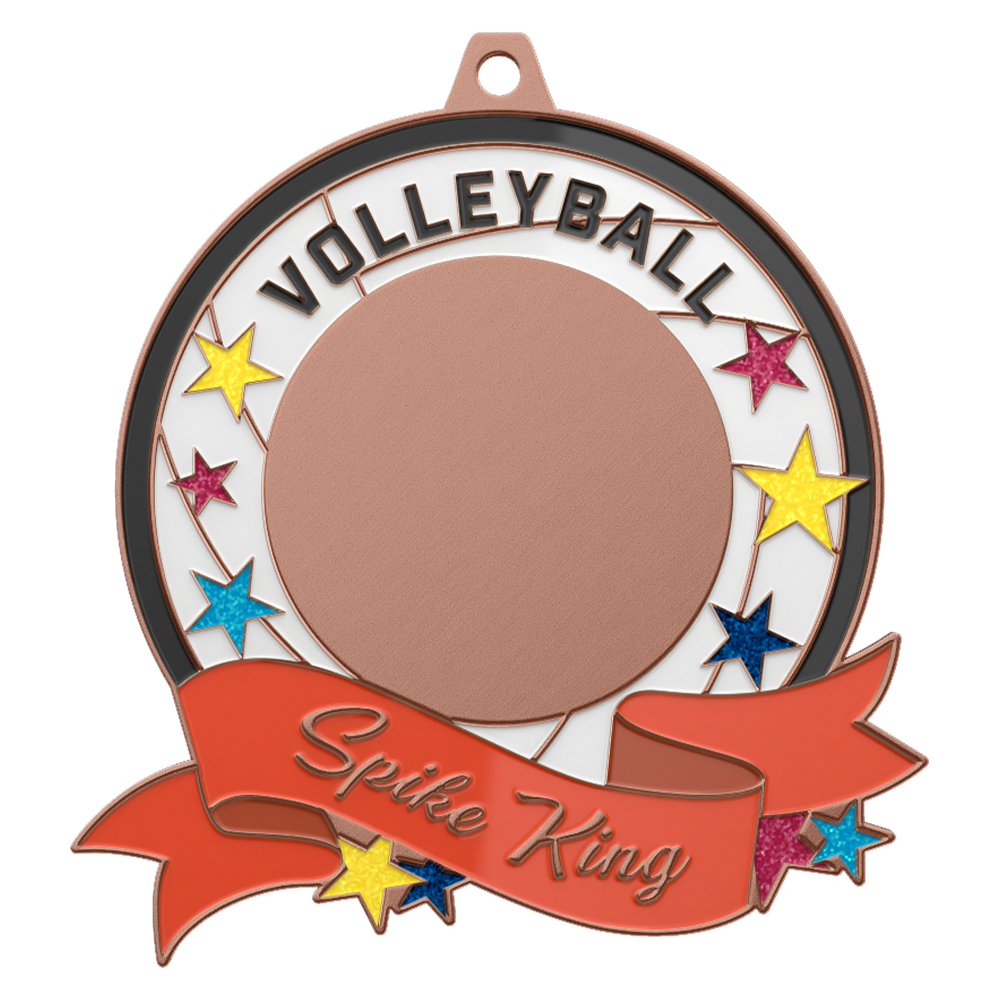 Volleyball Championship Spike King Medal antique copper