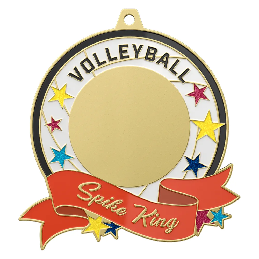 Volleyball Championship Spike King Medal shiny gold Volleyball Championship Spike King Medal shiny gold