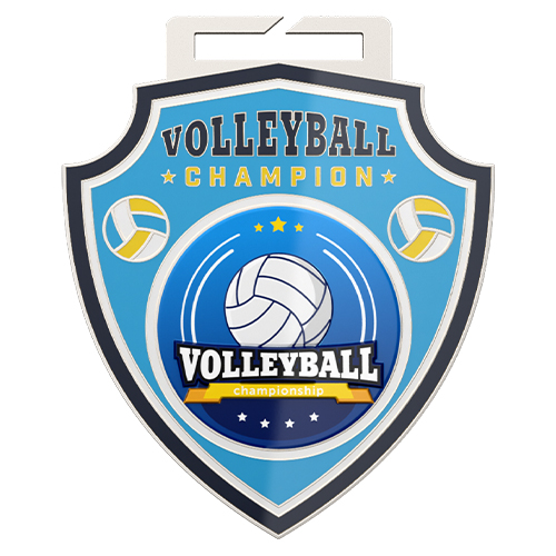 Volleyball champion shield medal design