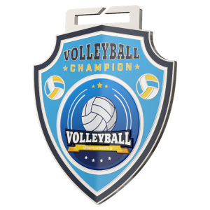 Volleyball champion shield medal design