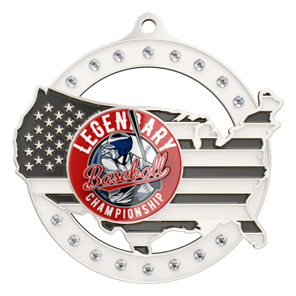 Custom Medals with Rhinestones front