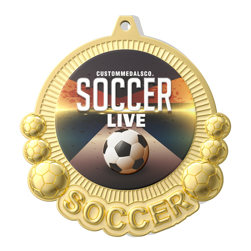 Football Medals - Custom Gold Commemorative Medals front