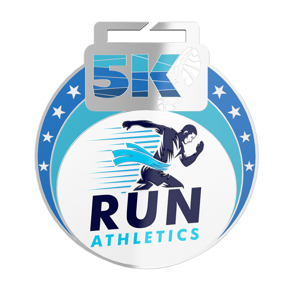 5K Medal - Dynamic and Passionate Running front