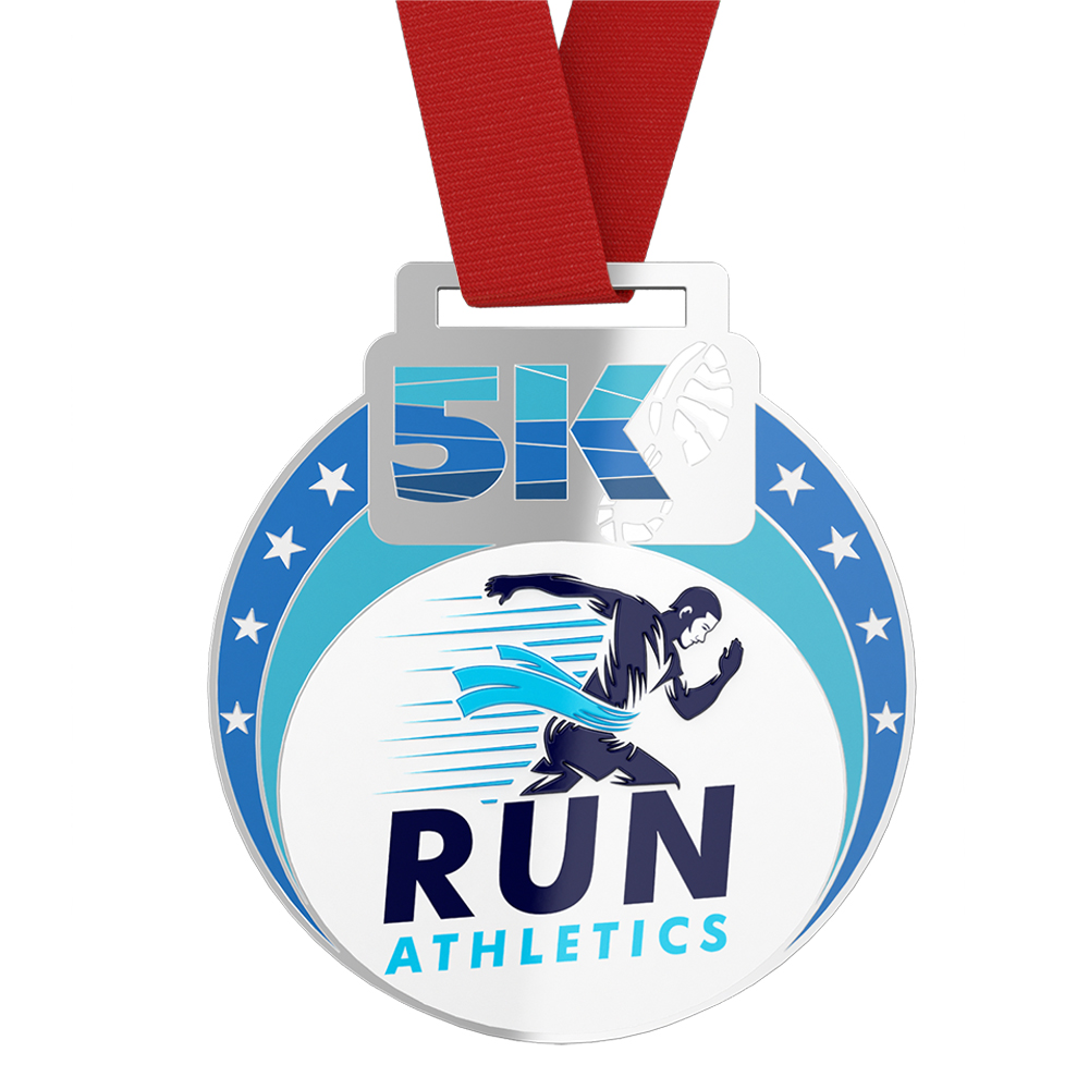 5K Medal - Dynamic and Passionate Running with ribbon