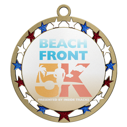 5K Medal Design - Stars and Beach Theme