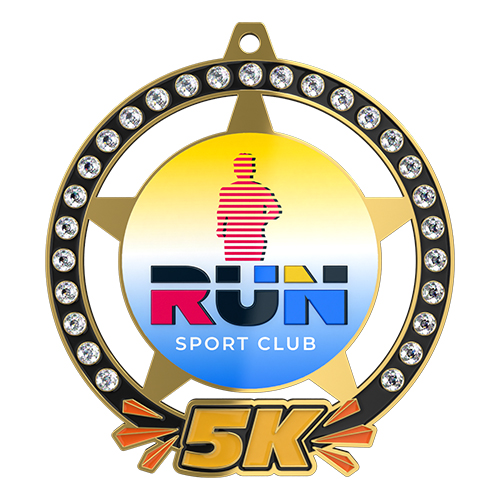 5K Medal with Rhinestones