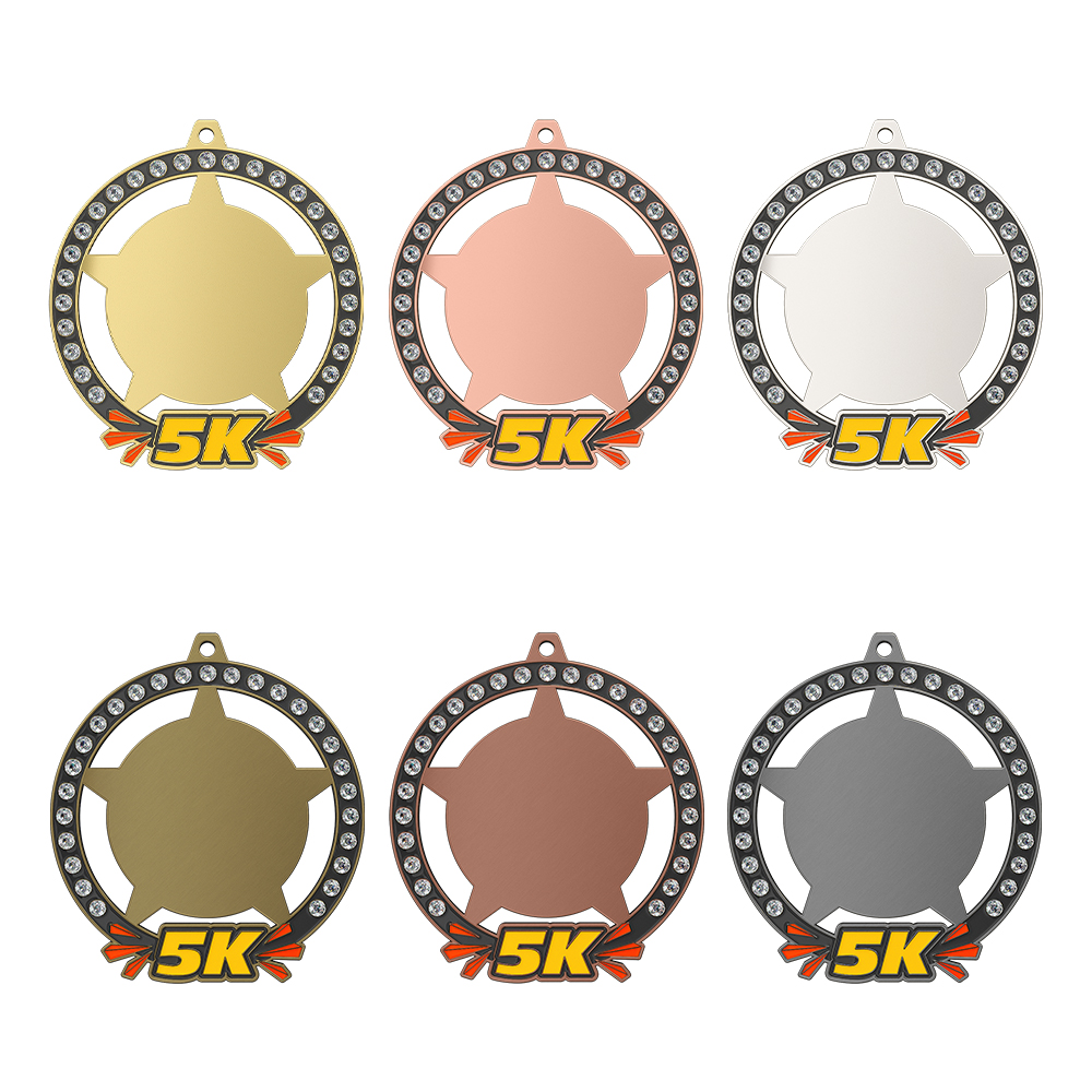 5K Medal with Rhinestones All