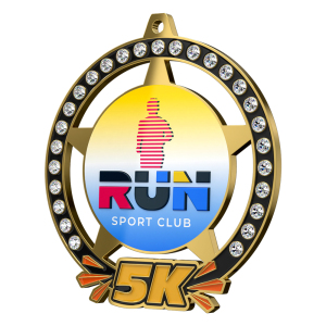 5K Medal with Rhinestones