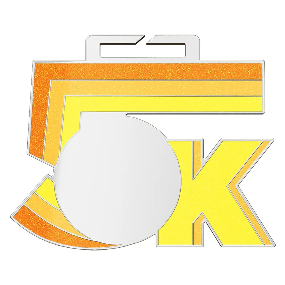 Custom 5K Race Medals shiny silver Custom 5K Race Medals shiny silver