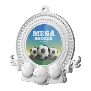 Custom Soccer Medal with Rhinestones