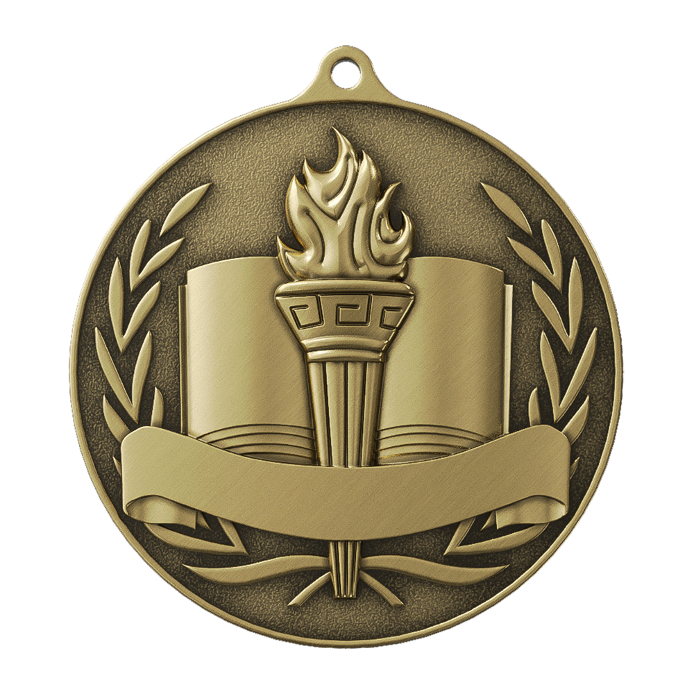 Book Banner Medal antique gold