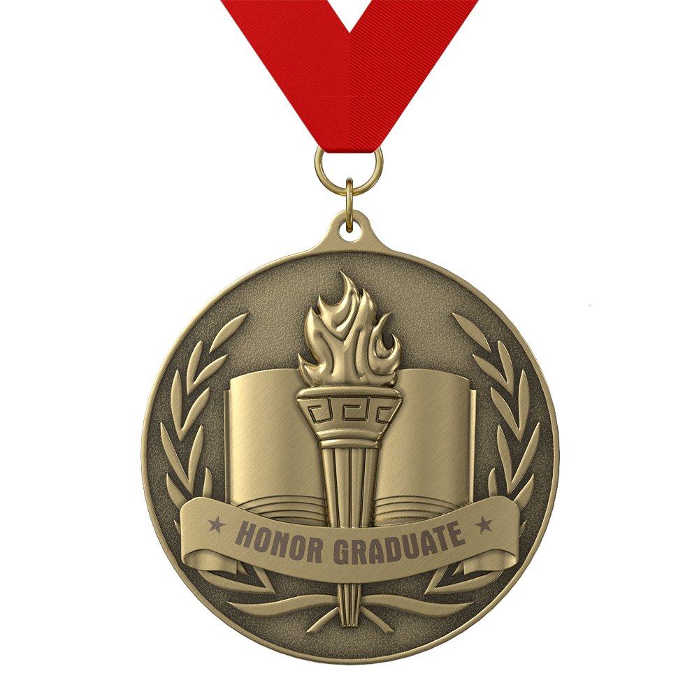 Book Banner Medal with ribbon