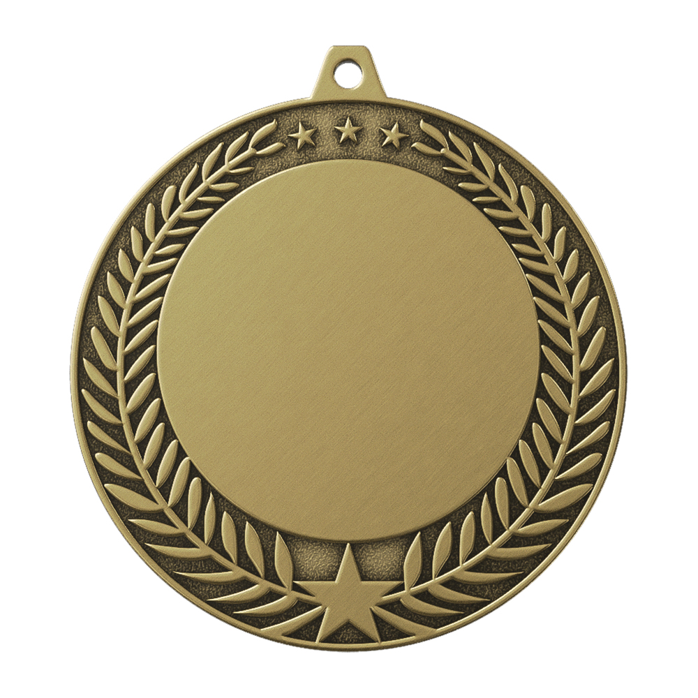 Laurel Leaf Basketball Champion Medal antique gold