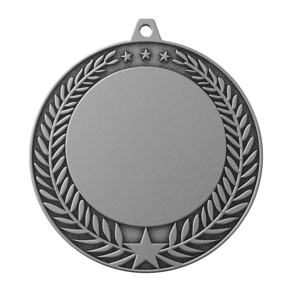 Laurel Leaf Basketball Champion Medal antique silver
