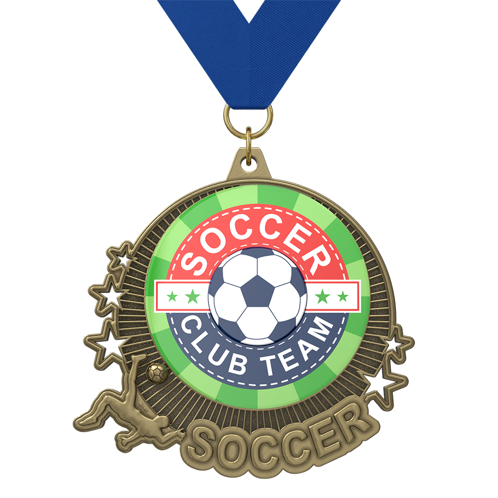 Football Club Team Medal with ribbon