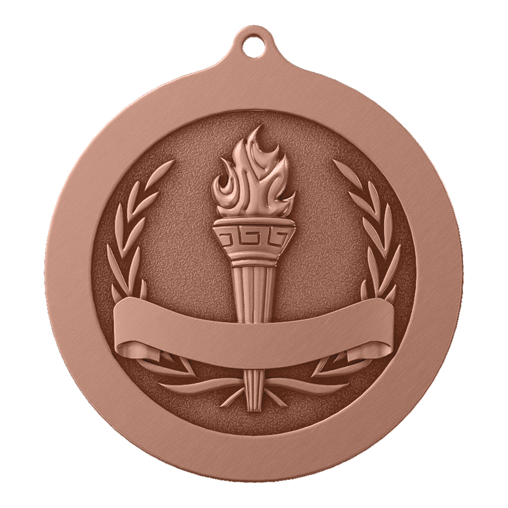 Torch Banner With Ring Medal antique copper