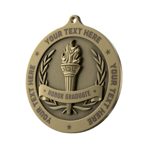 Torch Banner With Ring Medal