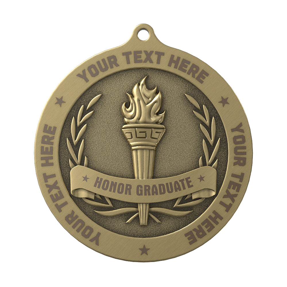 Torch Banner With Ring Medal front