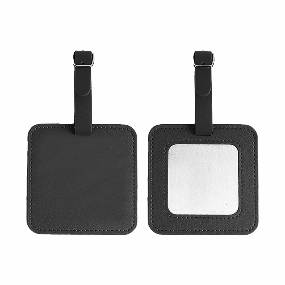 Exquisite PU Leather Golf Luggage Tag Black with both side