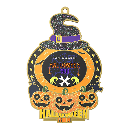 Custom Halloween Run Glitter Medal