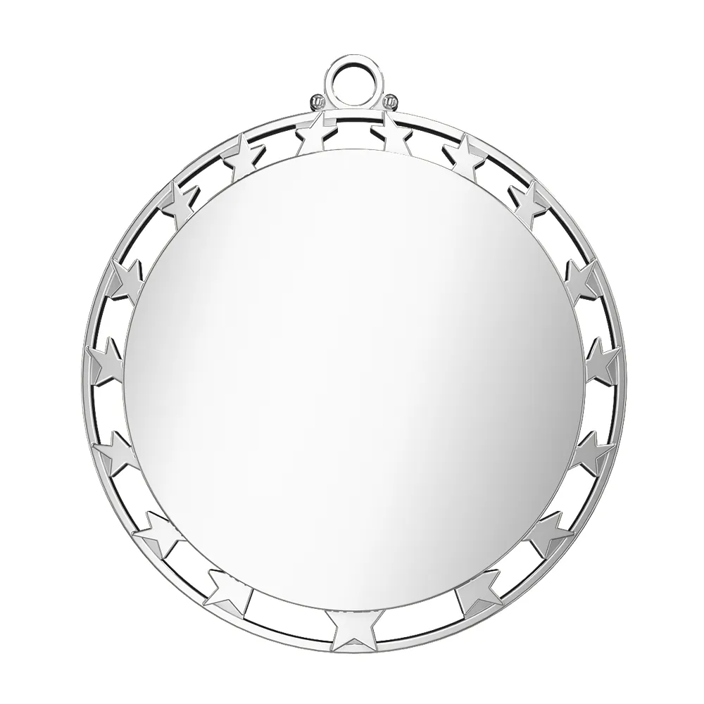 Custom Star Cut-out Medal shiny silver Custom Star Cut-out Medal shiny silver