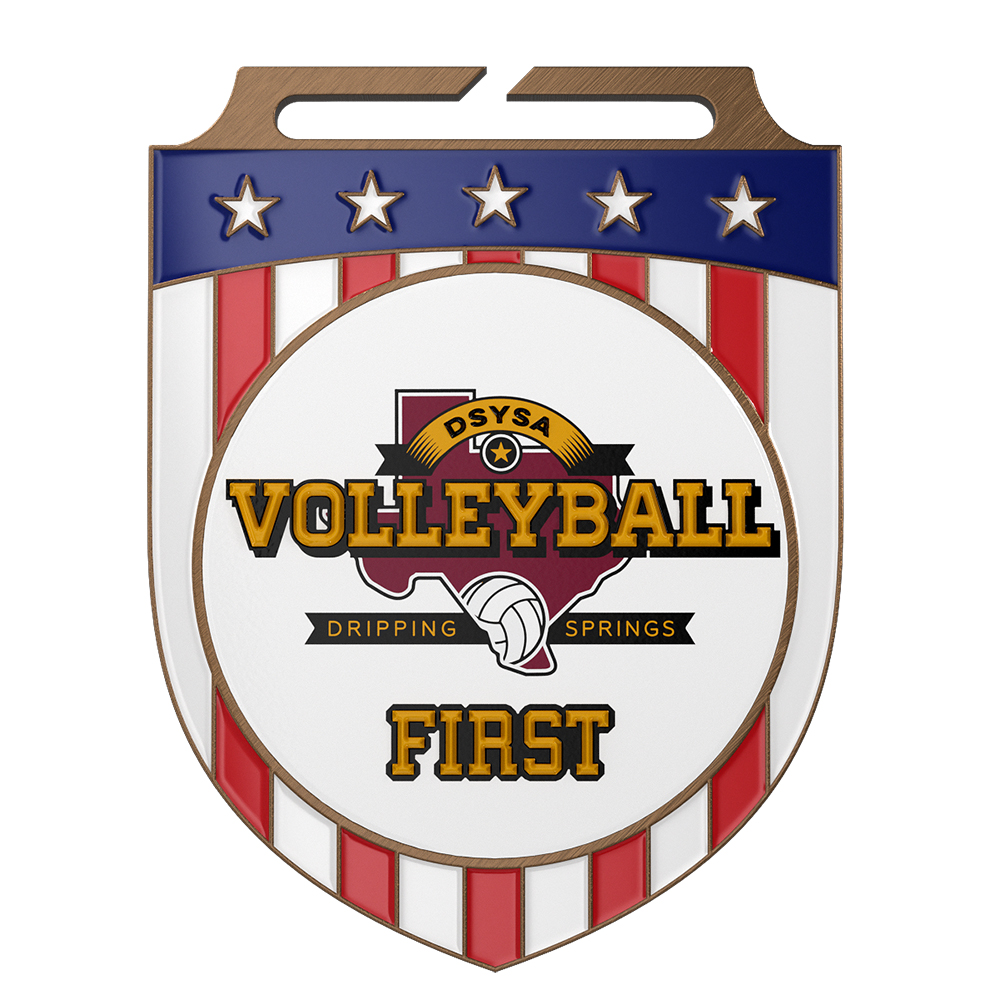 Shield Flag Volleyball Medals front Shield Flag Volleyball Medals front