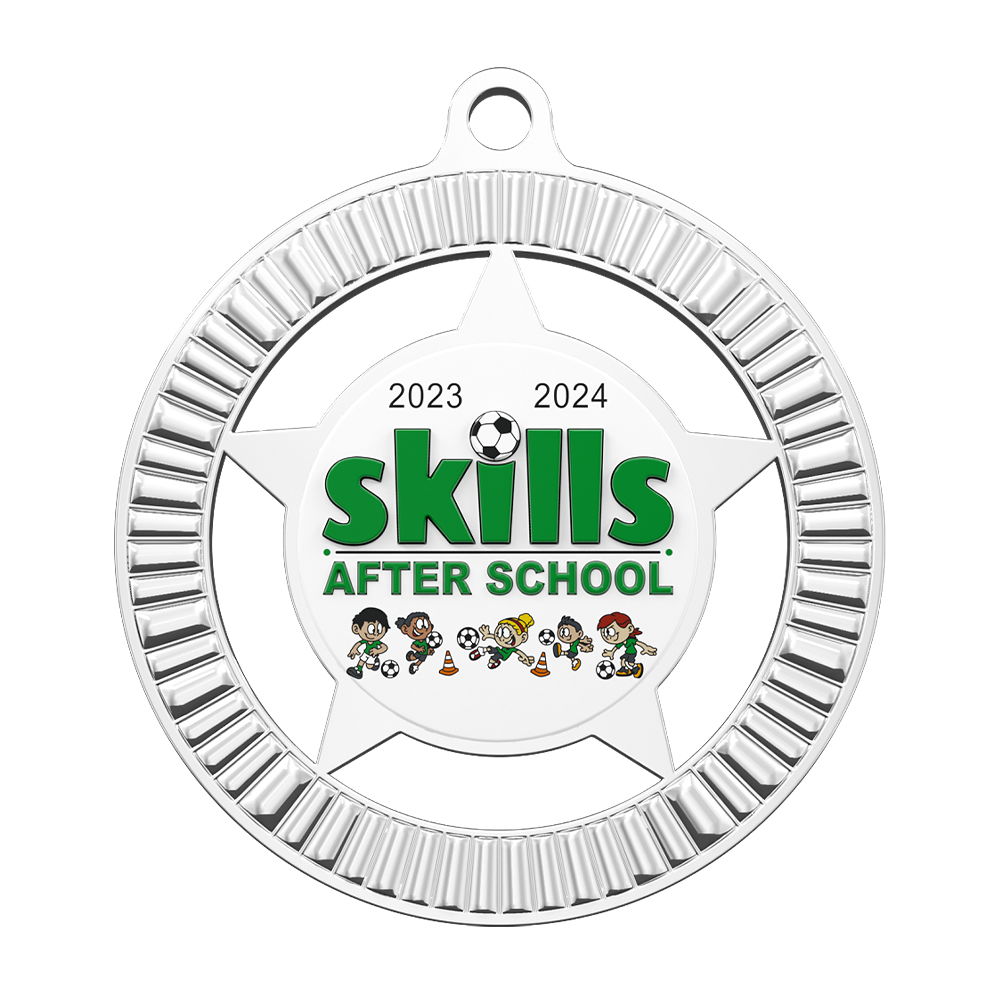 Star Cluster After School Soccer Medals front