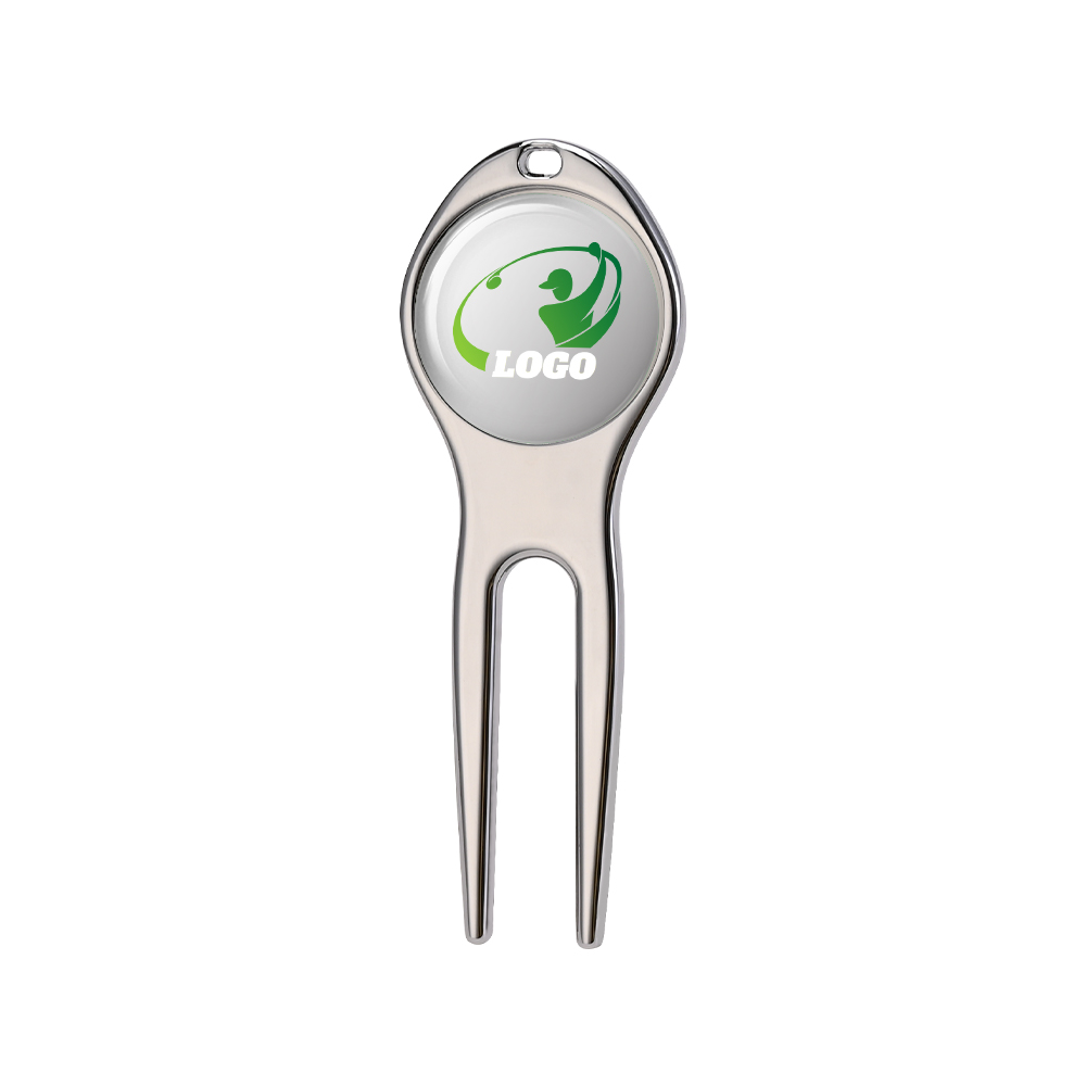 Custom Zinc Alloy Golf Divot with Ball Marker Silver with Logo