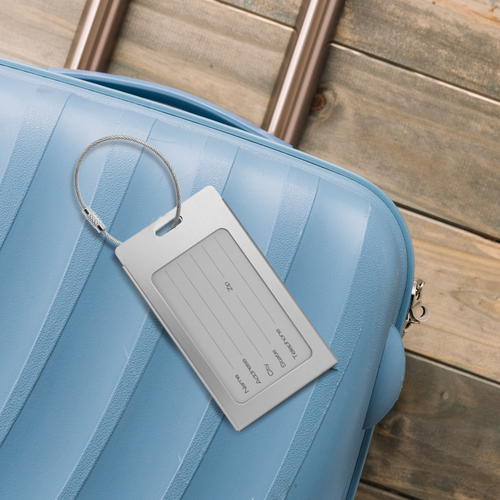 Sleek Aluminum Luggage Tag